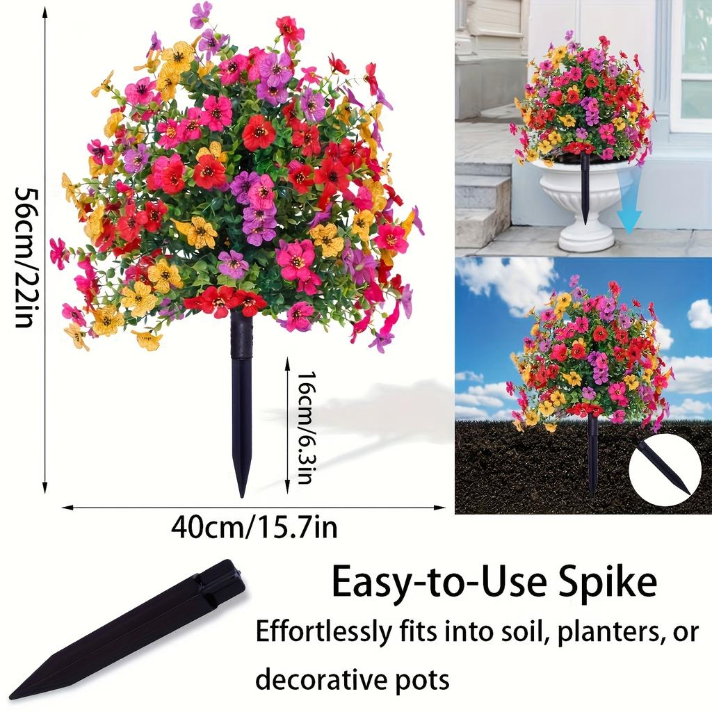 1pc Artificial Flower Violet Ground Insert with Nail Garden Decoration Artificial Flower Home Outdoor Decoration