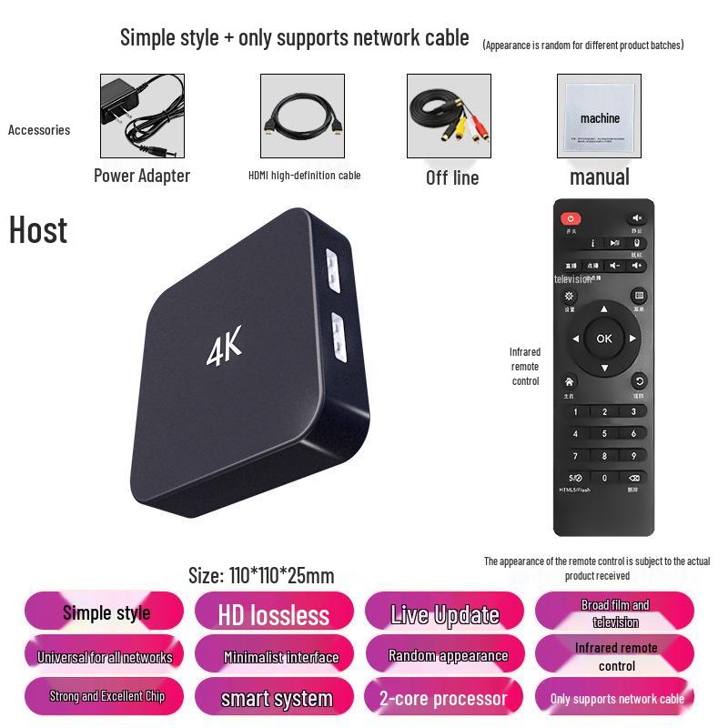 4K HD Set-Top Box with Dual-Band 5G WiFi and Wireless Screen Mirroring for All Networks