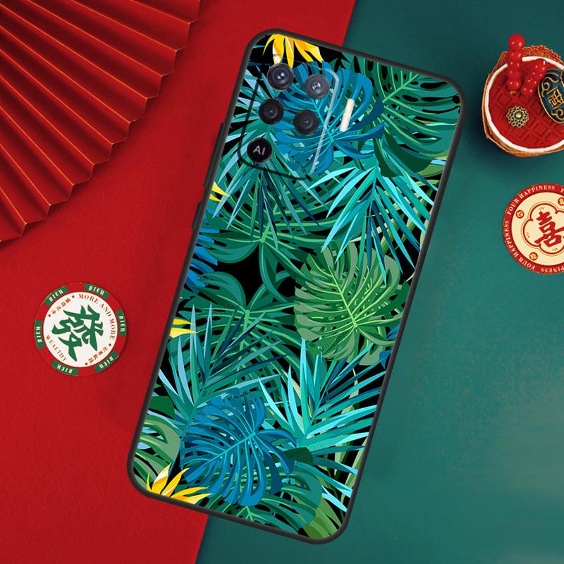 Tropical Leaf Pattern Case For Oppo A78 A98 A58 A38 A18 A54 A74 A94 A80 A60 A40 A96 A76 A16 A15 A17 A57 A5 A6 Pro