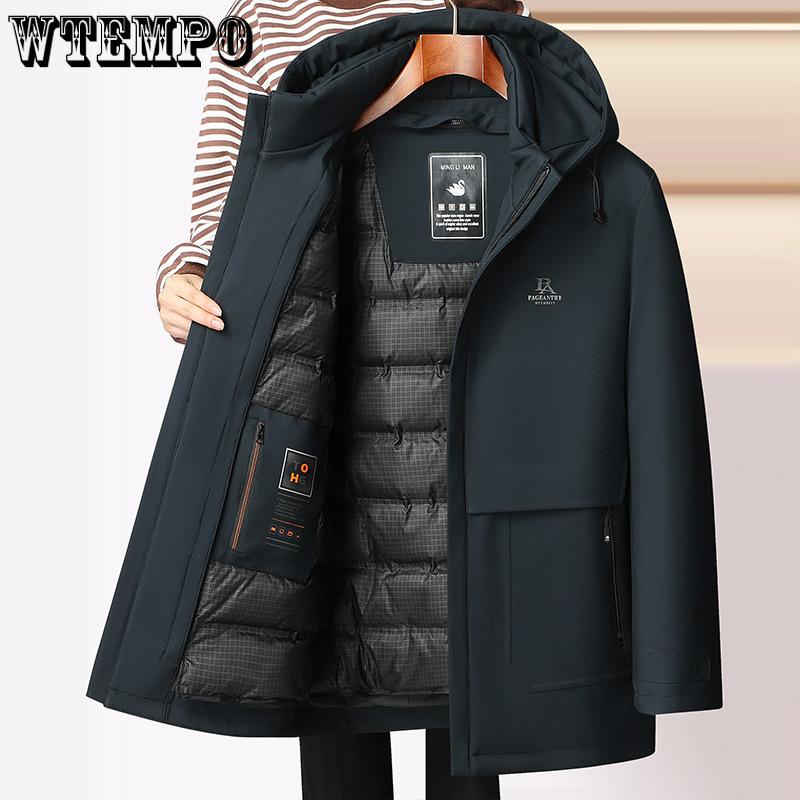Winter Down Jacket Middle-aged Men Removable Down Jacket Middle-aged Warm Light Business Dad Men's Clothing