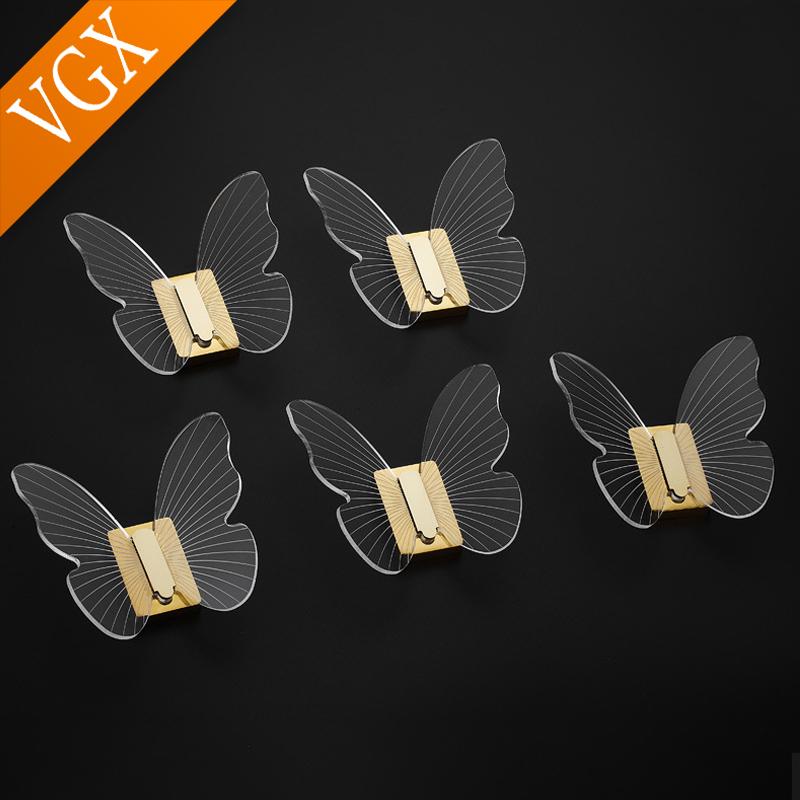 VGX Robe Hooks Wall Hook Tower Hook Bag Coat Clothes Hanger for Bathroom Kitchen Hardware Accessories Punch-Free Gold