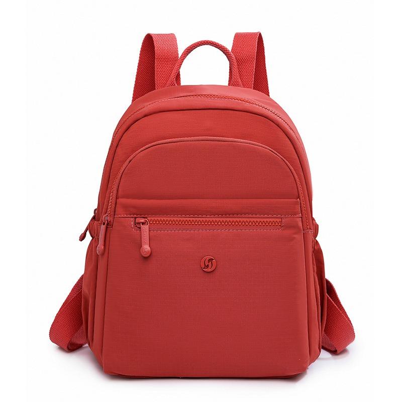 Fashion Women's Bag Summer New Solid Color Backpack Casual Multi-layer Nylon Bag Large Capacity Travel Backpack