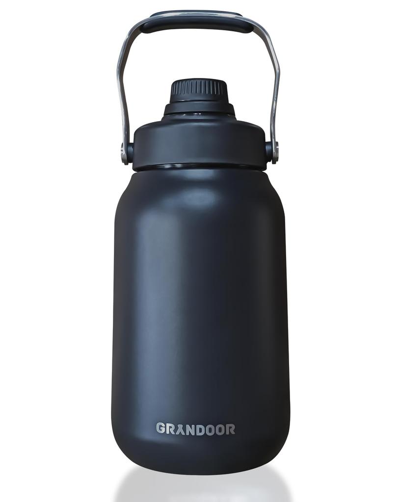 GRANDOOR Half Gallon Ice Keeps Cold or 2L Water Bottle Jug, 1.9L, Hot,