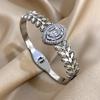 Stainless Steel Bangle Bracelet Inlay Luxury Rhinestones Gorgeous Synthetic Zirconia Geometric Oval Square Stars Shape for Women