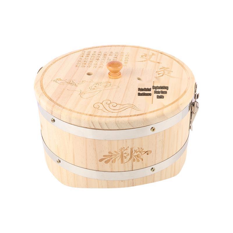 

Large Oak Round Moxibustion Tool for Belly, Navel, Waist, and Abdomen