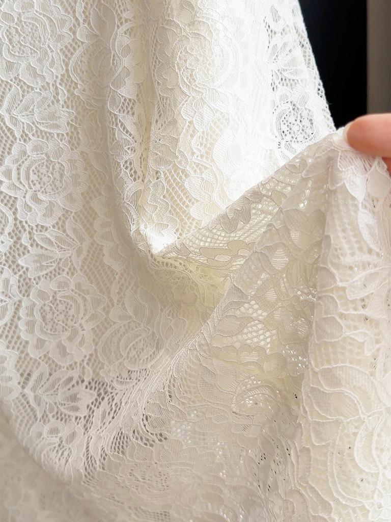 2026 Spring/Summer Women's High-Waisted Lace Mermaid Skirt: Slimming, Draped, and Hip-Hugging One-Piece