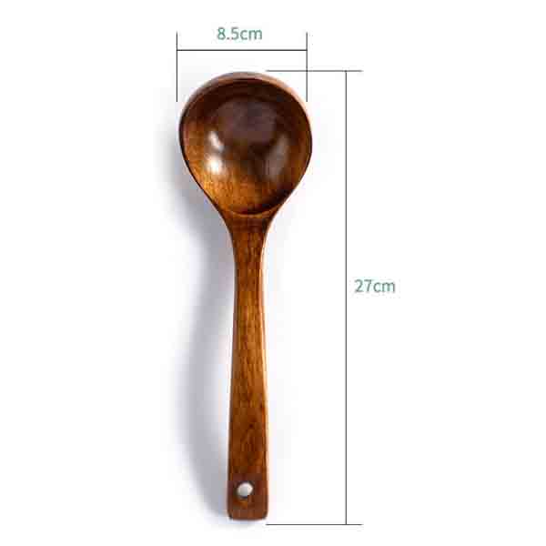 Kitchen Wooden Deep Cooking Spoon Wood Soup Porridge Ladle Scoop Spoon Utensil