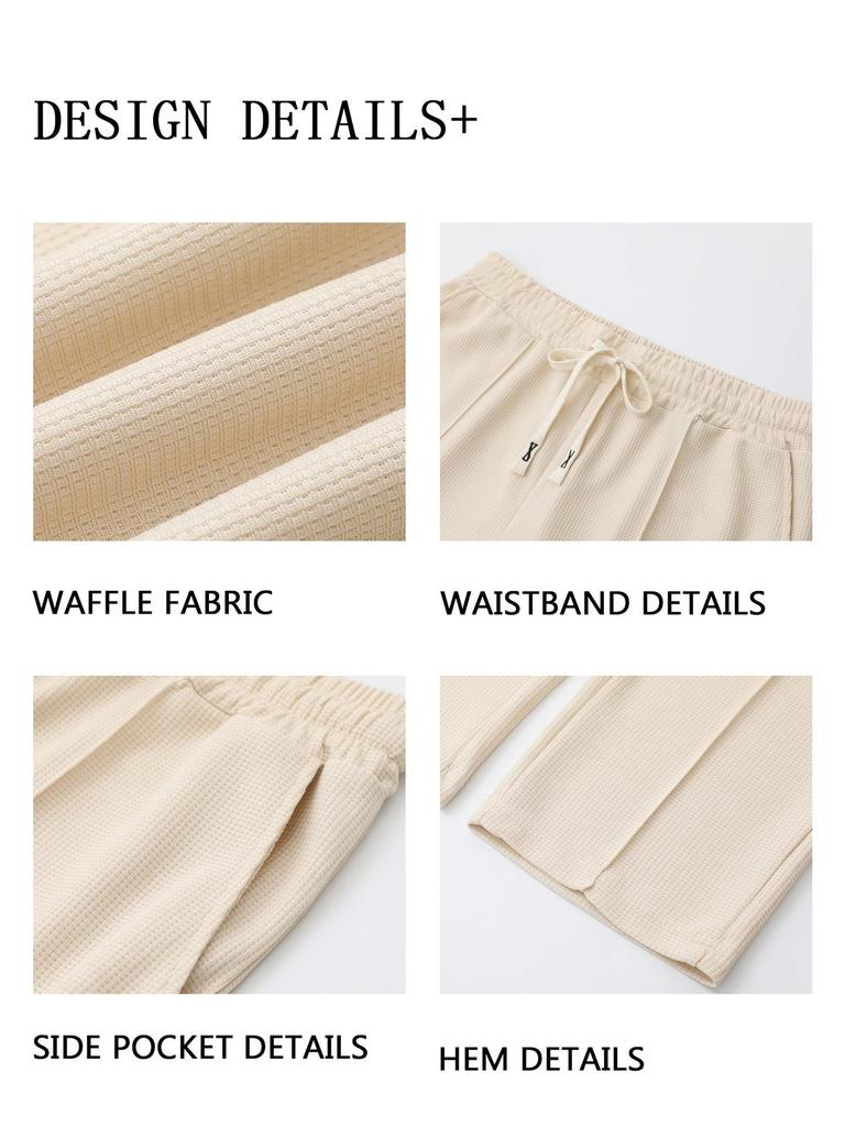 Men's Waffle Hoodie & Casual Long Pants Set - Trendy Spring/Autumn