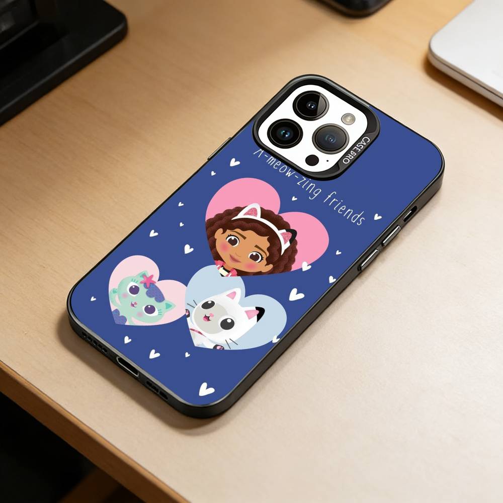 G-Gabby Cats Phone Case For iPhone 17,16,15,14,13,12,11 Plus,Pro Max,XS,Colorful Silver Phone Case Funda Cover