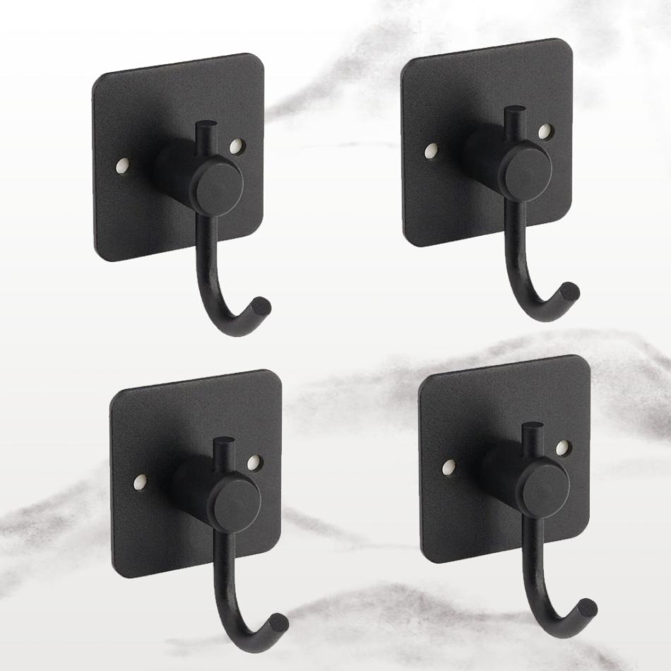 

4 шт./лот крючок для ванной клейкий золотой черный космический алюминиевый кухонный настенный крючок для полотенец пальто ключи квадратный держатель для хранения вешалки
