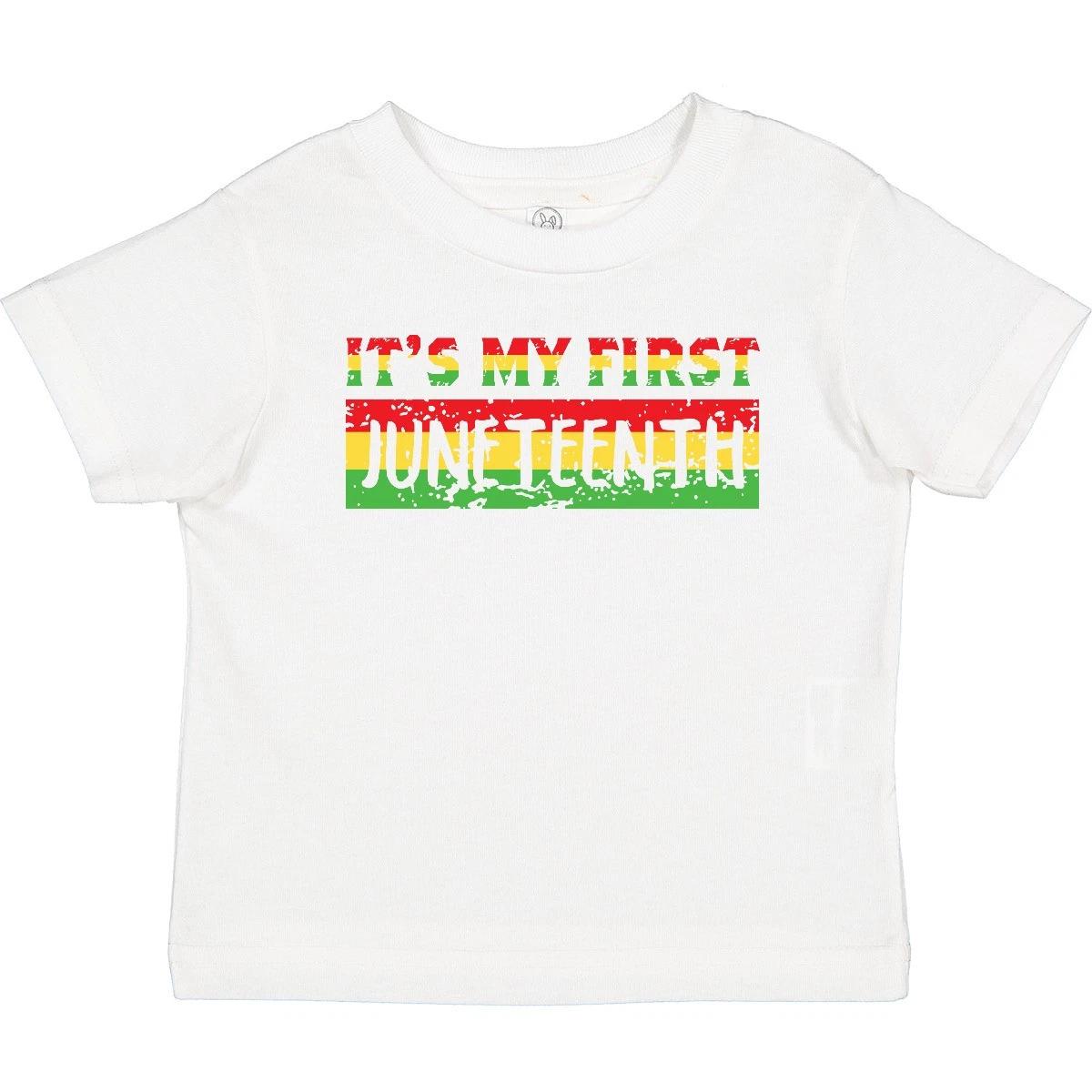 Inktastic It s My First Juneteenth Red, Yellow, And Green Baby T-Shirt Kids I Am 100