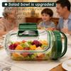 Pote para Salada com Área de Armazenamento para Garfo, Abertura Lateral, Recipiente Tigela para Almoço para Levar, Recipiente Portátil para Alimentos