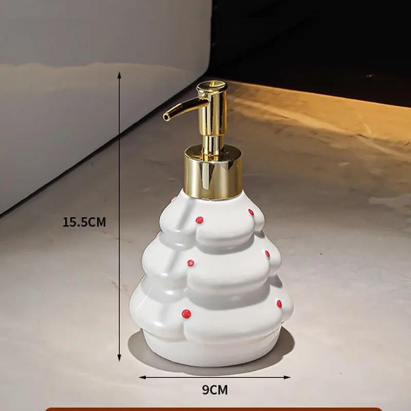 

Christmas tree hand lotion bottle Soap dispenser Bathroom shower gel Shampoo pressure type ceramic lotion bottles bathroom