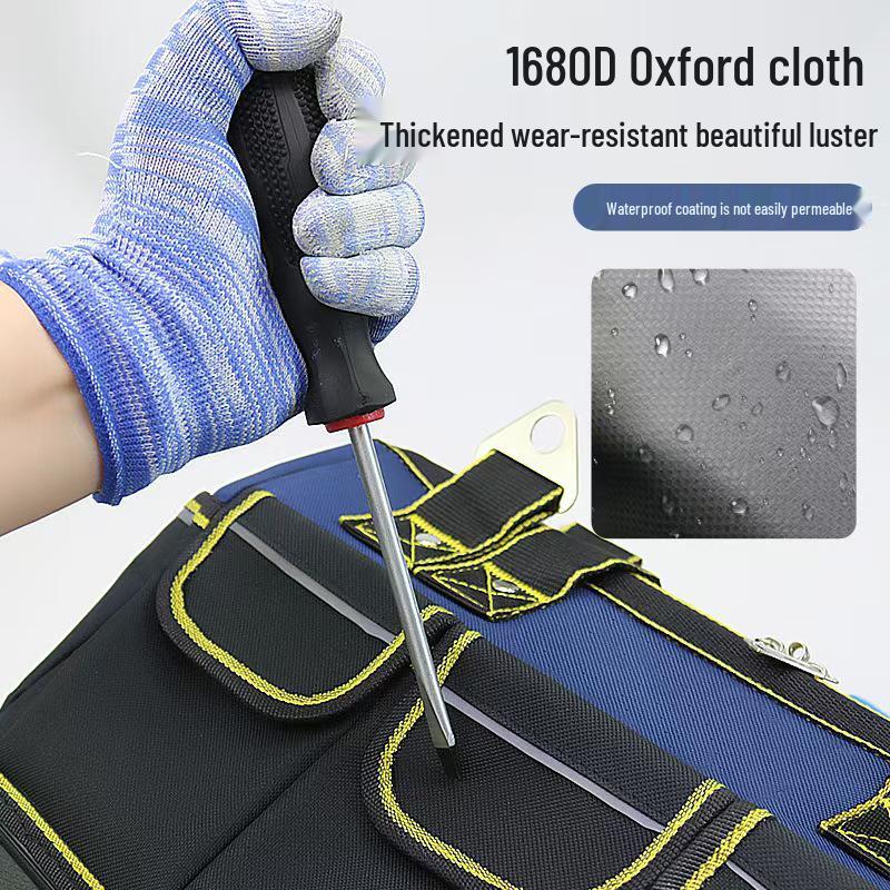 Multifunctional Wear-Resistant Handheld Electrician Tool Bag - Durable Canvas Crossbody with Thickened Oxford Cloth for Repair and Installation.