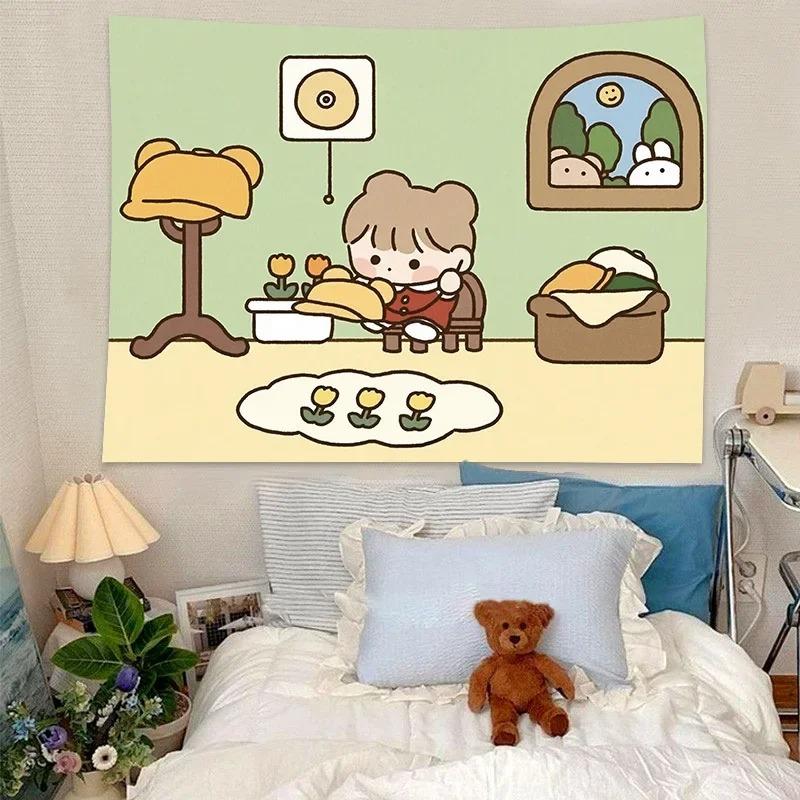 Cartoon Cute Animation Wall Decoration Tapestry Home Living Room Tapestry