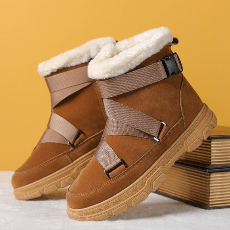 FGHJ Snow Boots Men High Top Winter Plus Velvet Warm Snow Boots Men Version of The Tide Thick Cotton Shoes for Men