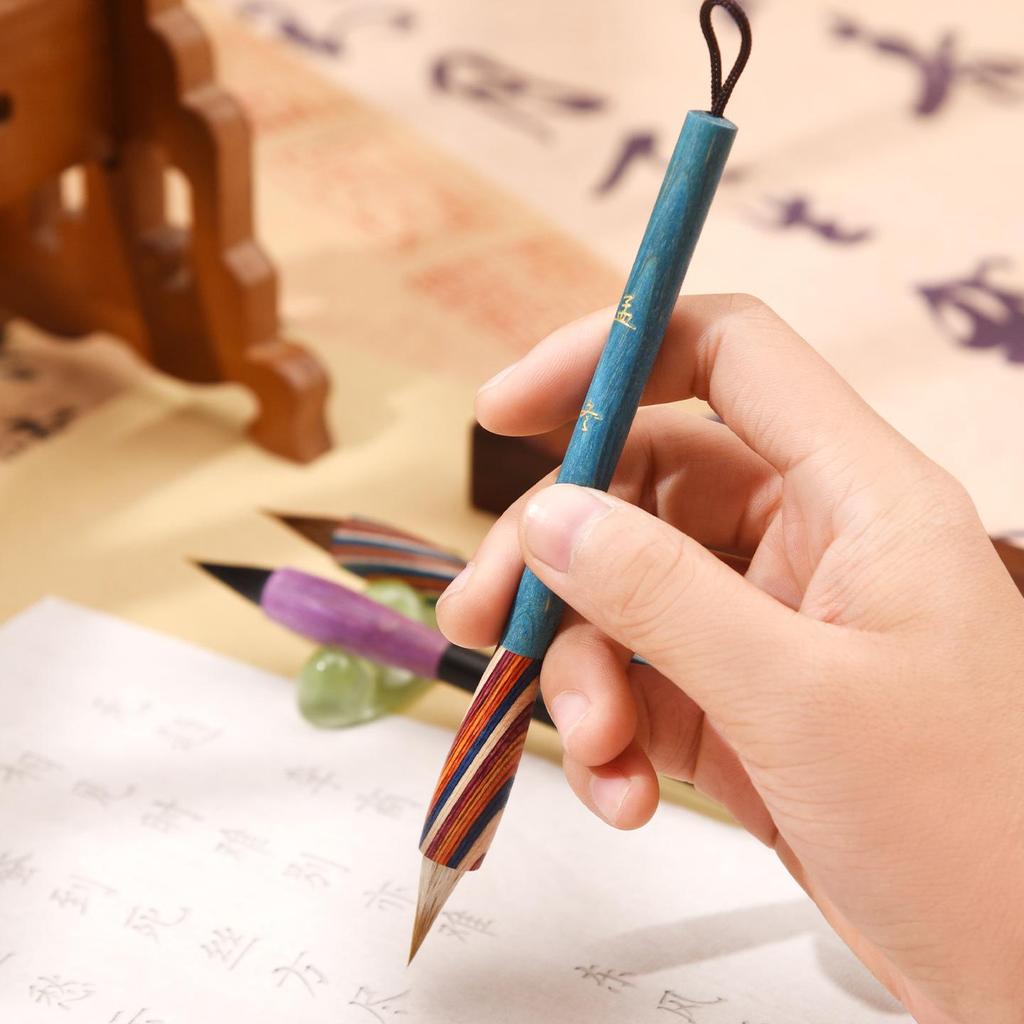 Purple Wolf Bristle Chicken Spur Brush Pen for Calligraphy and Sutras