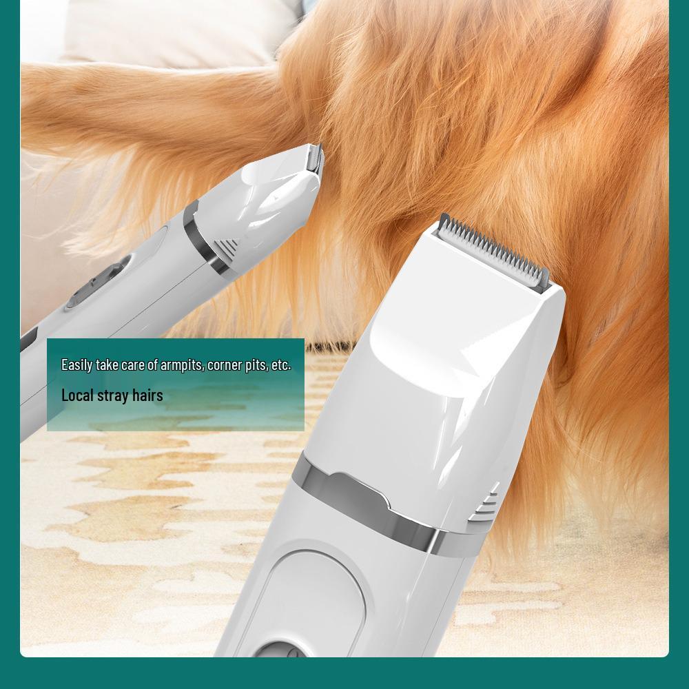 4-in-1 Pet Grooming Kit: Electric Clippers, Foot Hair Trimmer, Cat Nail Grinder