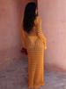 EDOLYNSA Sexy Cut Out Bell Sleeve Solid Knit Crochet Beach Maxi Dress 2024 Women Summer Chic Swimsuit Cover Up Elegant Party Outfit K23