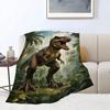 Tyrannosaurus Rex Dinosaur Throw Blanket Artistic Wildlife Portrait Unique Gift Home Bedroom Decorative Accessory