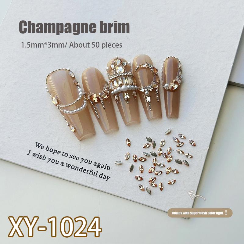 50Pcs Zircon Nail Diamond Decoration Mixed Loading Stereoscopic Nail Accessories Nail Painting Nail Salon Nail Artists