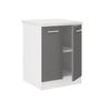 ULTRA Meuble bas de cuisine L 60 cm avec plan de travail inclus - Gris