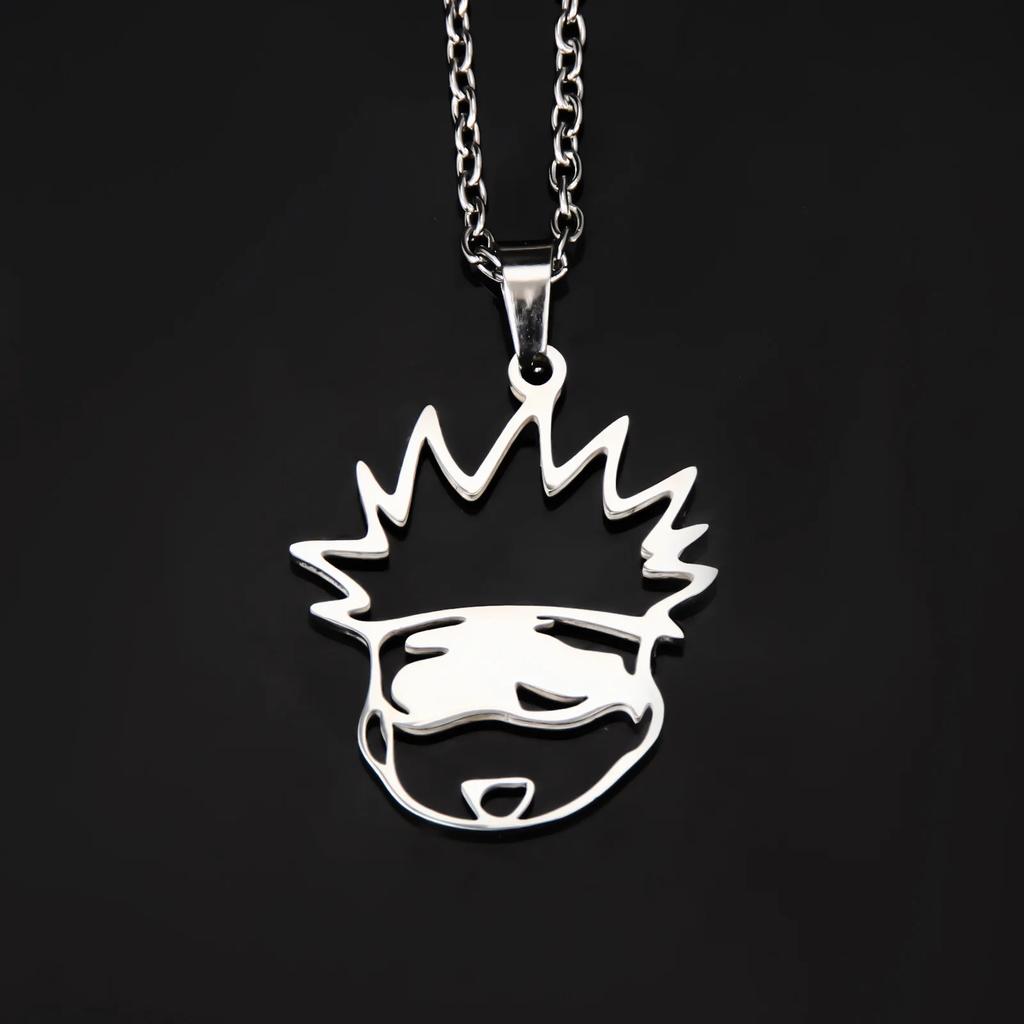 Anime Jujutsu Kaisen Necklace Gojo Satoru Cute Cat High School Emblem Pendant Necklaces for Women Men Jewelry Accessories