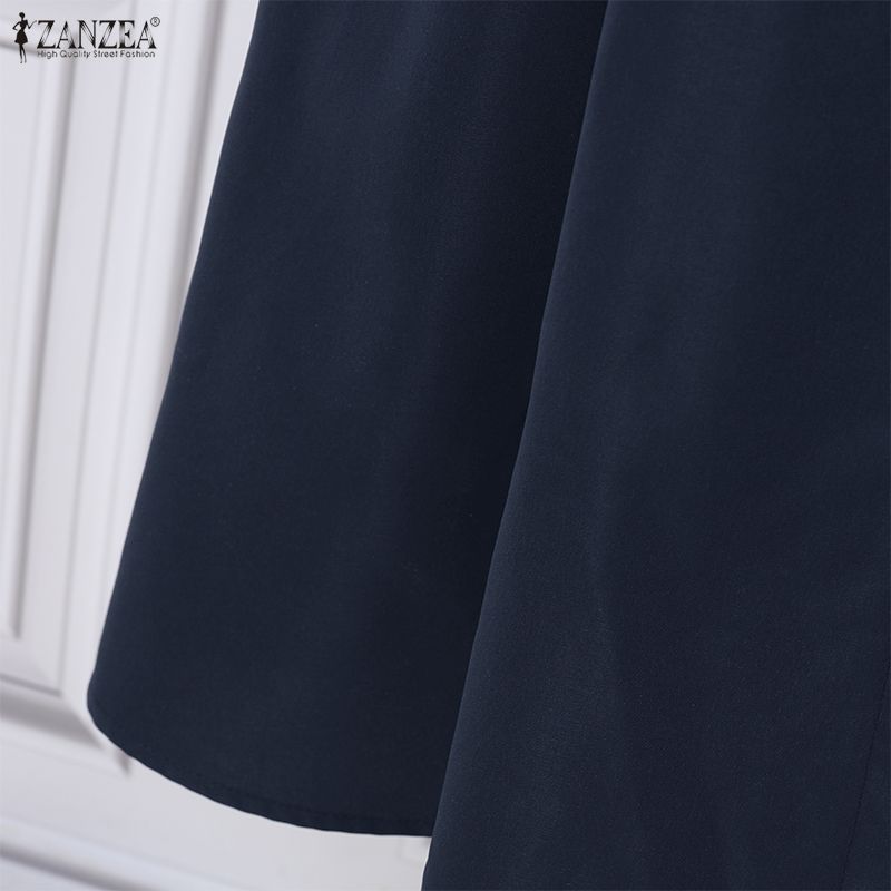 ZANZEA Women Summer Square Collar Casual Sleeveless Long Dress