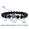 Turkey Evil Eyes Bracelet For Men Women Gothic Fatima Hand Braclet 8mm Natural Lava Lapis Lazuli Stone Beaded Braslet Pulseras