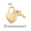 3pcs 304 Stainless Steel Rhinestone Charms, PVD Vacuum Plating, Heart Lock, Key, for Jewelry Making & Crafting Supplies