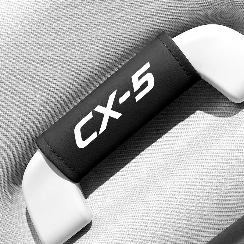 1PC Leather Car Roof Armrest Pull Handle Protection Cover for Mazda3, CX-5, CX-30 – Interior Accessory FF20