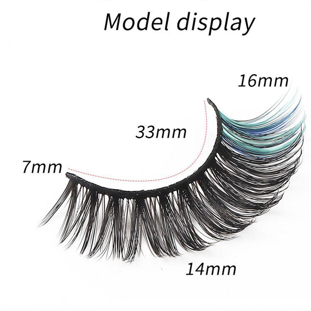 Bright Colors Simulation Eye Eyelashes 8 Pairs 3D Curled False Eyelashes Colored Eyelashes  Parties