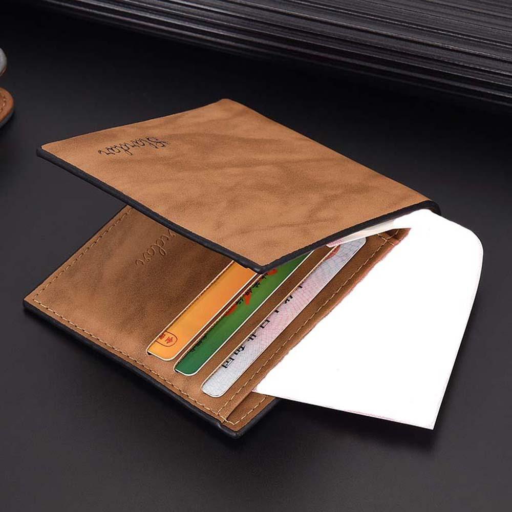 Thin Style Men Card Holder PU Leather Men Coin Purse 2 Fold Wallets Men Short Wallet Men