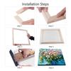 Floating Picture Frame DIY Wall Hanging Photo Frame Decorative Wooden Hanging Frame with Adhesive for Home Office Decor