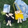 Canvas Bag Girls Fashion Shoulder Bag 2025 New Cute Bear Student Portable Shopping Bag