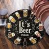 Funny Beer O’Clock Round Rug Flannel Soft Man Cave Bar Game Room Decor Non Slip Washable Brewery Themed Floor Mat Gift Idea