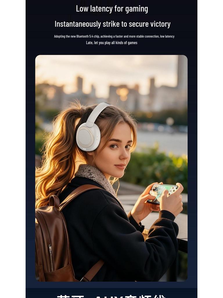 New Bluetooth Over-Ear Headset: Foldable, Rotating Design with Soft Large Earcups