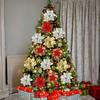 Christmas Glitter Flowers Fake Flower Christmas Tree Decorations for Home Pendant Ornaments Navidad New Year 2027 Gift