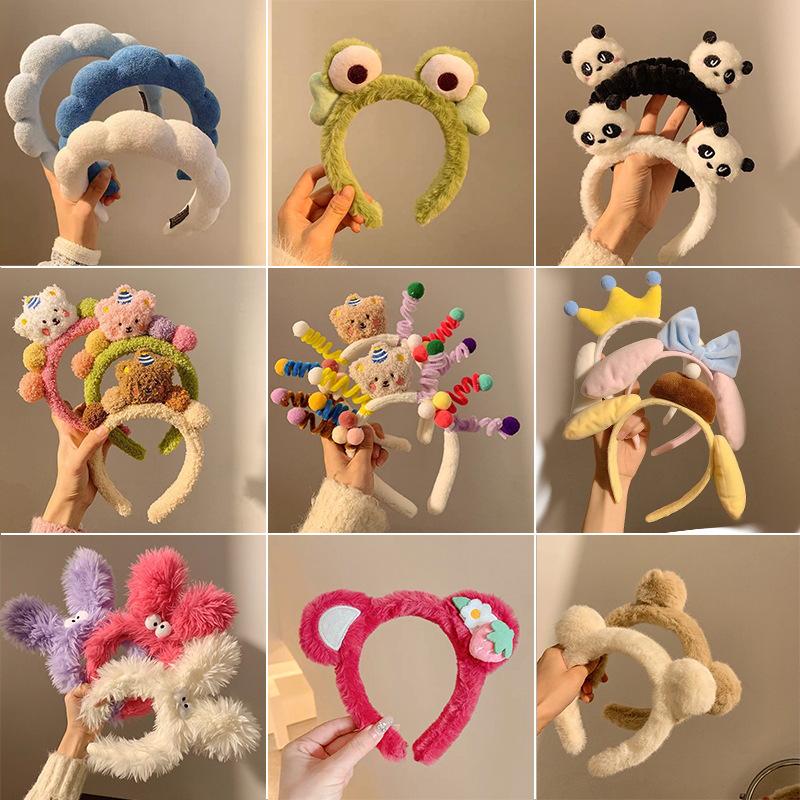 Adorable 2024 Cartoon Hair Tie & Plush Headband Set for Women - Cute Hair Accessories & Gift