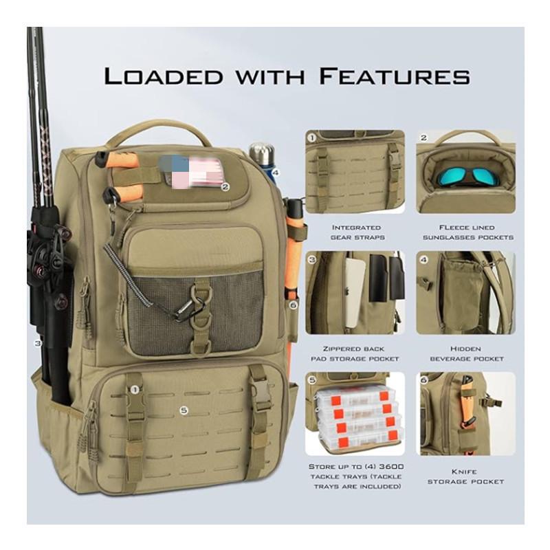 In-Stock Outdoor Fishing Backpack: Foldable, Multi-Functional, Large Capacity