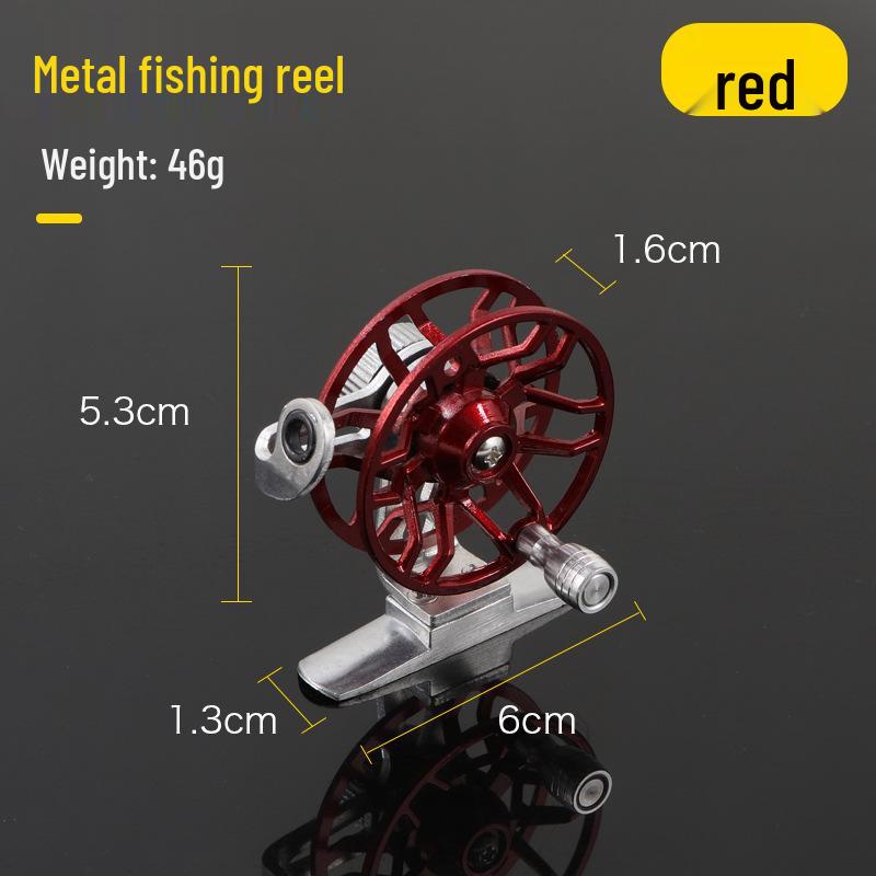 Moulinet de pêche tout métal pour la pêche à la mouche, sur glace, à la roche et au pont, avec frein avant et clip pour appât vivant