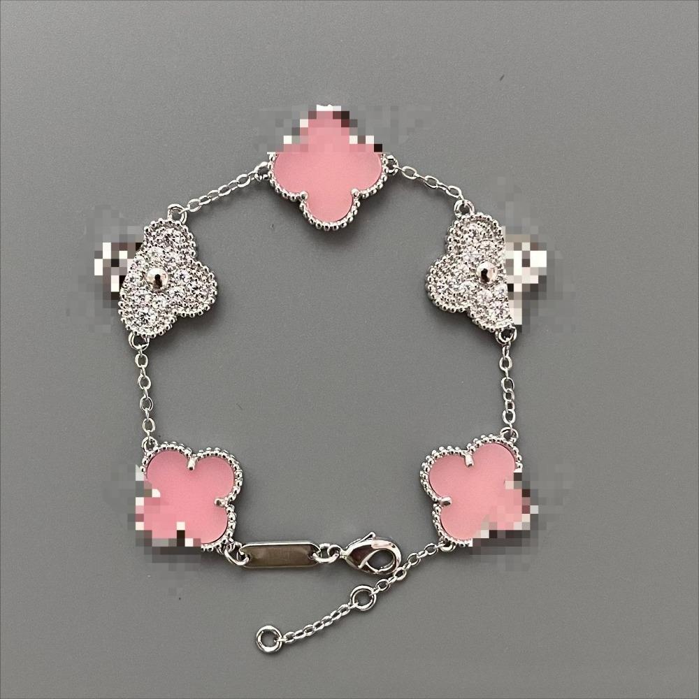 Fashionable Four-leaf Clover Five-flower Bracelet for Women 18k Double-sided Mother-of-pearl Fashion Niche Design Versatile Bracelet