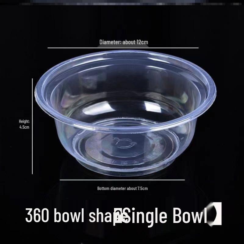 Durable Clear Disposable Plastic Bowl - High Temp Resistant, Perfect for Home & Commercial Use, No Lid Required