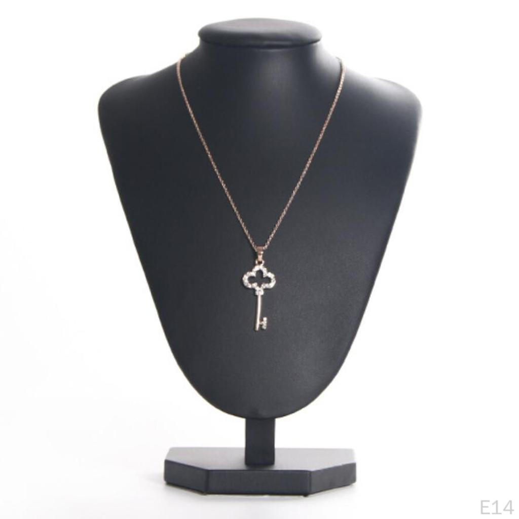 Black Leatherette Necklace Bust Jewelry Display Stand Figure Holder