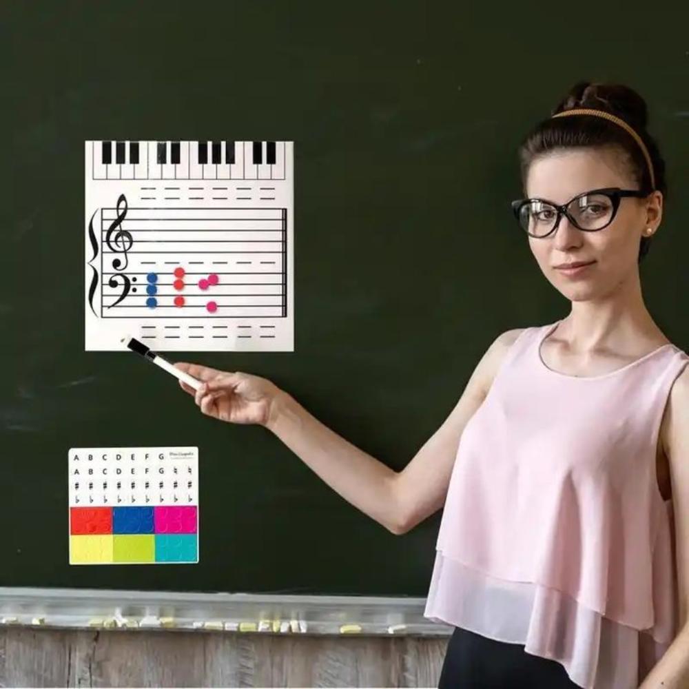 Erasable Music Teaching Tool Reusable Magnetic Music Notes Stickers Music Score Whiteboard  School