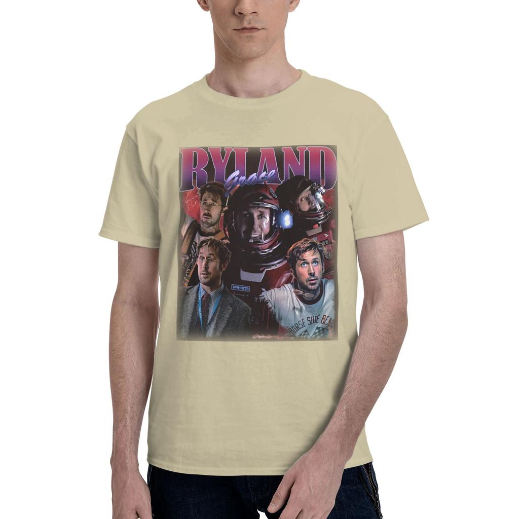 Custom Trendy Ryland Grace Astronaut T Shirt Unisex Short Sleeves Pure Cotton Tshirt Leisure Project Hail Mary Film Tees Tshirt
