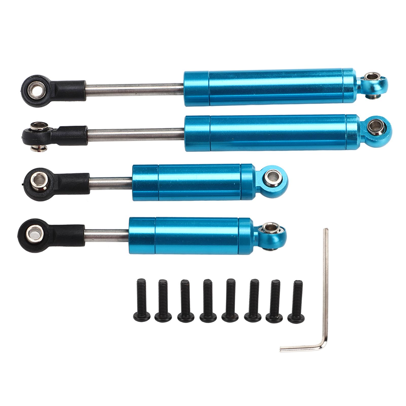 

RC Front Rear Shock Absorbers Aluminum Alloy Steel High Elastic Spring CNC Easy Replaceable RC Parts for Axial 1 18 синій
