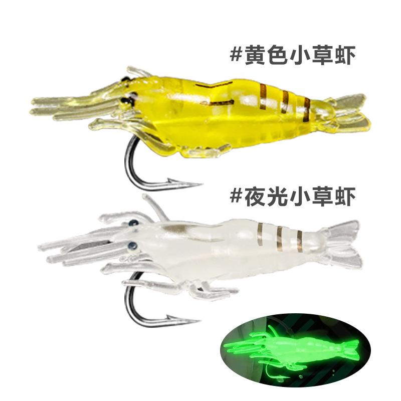 10pcs 4cm Goture Shrimp Lures, Soft Shrimp Fishing Lures For Freshwater Saltwater, Luminous Shrimp Bait Set With Sharp Hook