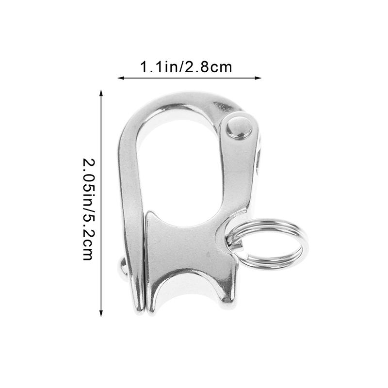 Stainless Steel 2 Inches Nautical Pull Lock Carabiner Quick Release Buckle Shackle Connector Diy Marine Boat Ship Lanyard Links