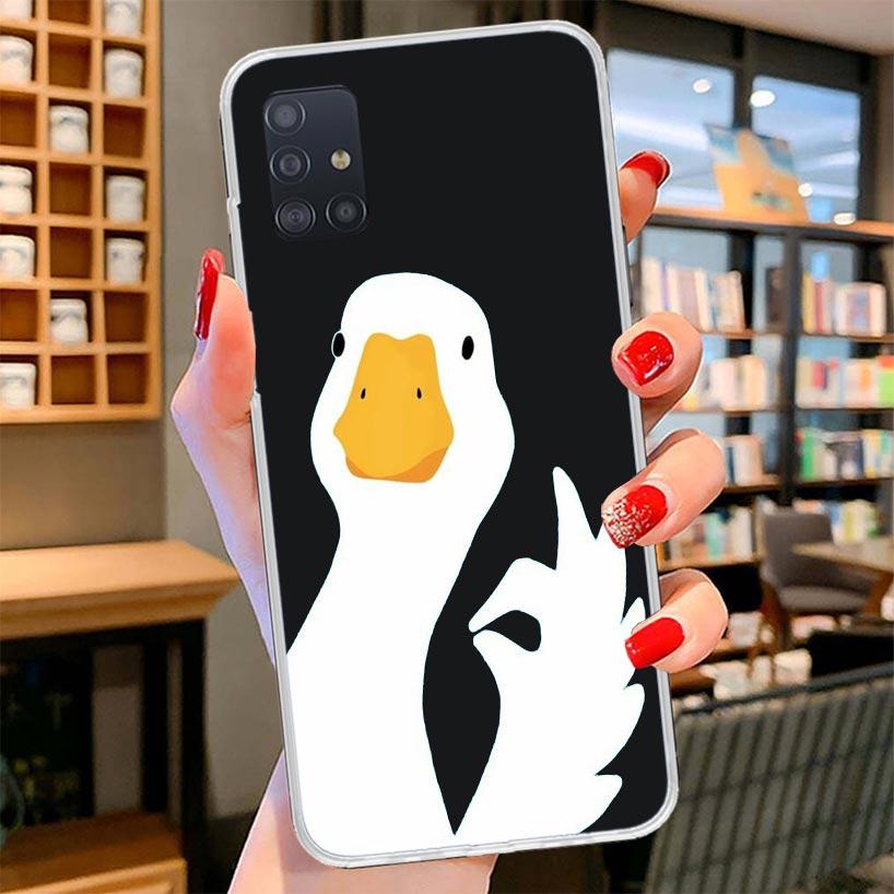 Cartoon Duck Goose Game Cover Phone Case For Samsung Galaxy A12 A22 A32 A52 A72 A02S Phone Case Note 20 Ultra 10 S10 Plus A51 A7